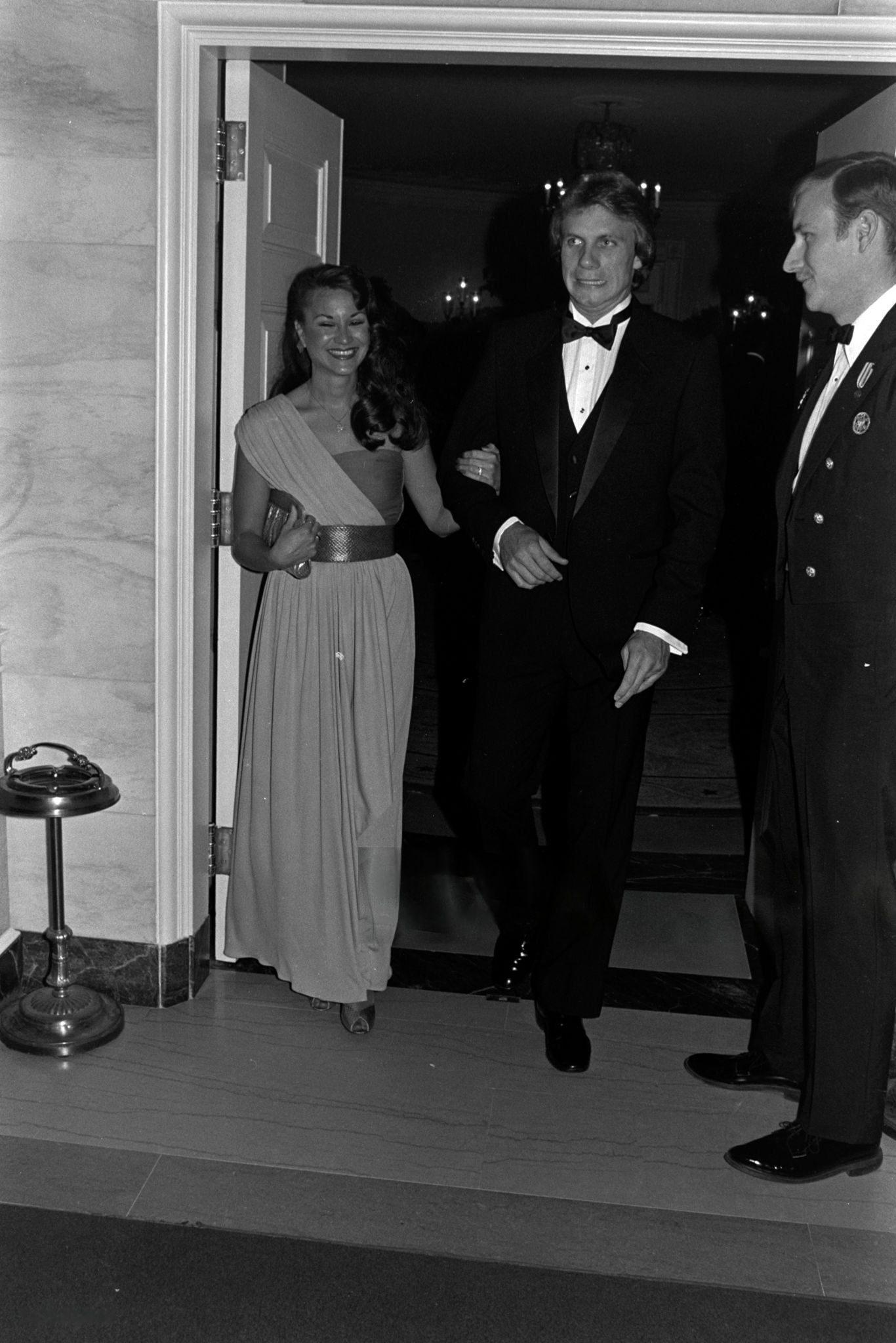 Joe Montana & Cass Castillo attend a party at the White House in Washington, D.C., on March 25, 1982.
